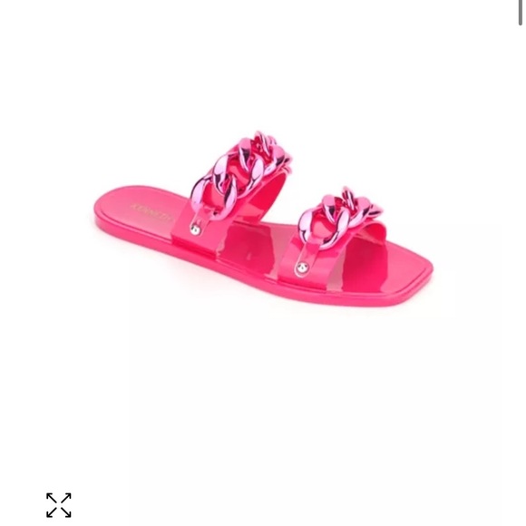Kenneth Cole Women’s Naveen Chain Jelly Slide Sandal-pink - Picture 1 of 5